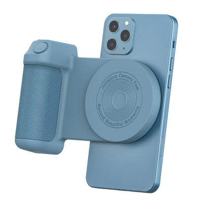 Magnetic Phone Selfie Holder Handheld Bluetooth Tabletop Charging Stand Phone Holder -Blue