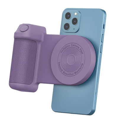 Magnetic Phone Selfie Holder Handheld Bluetooth Tabletop Charging Stand Phone Holder -Purple