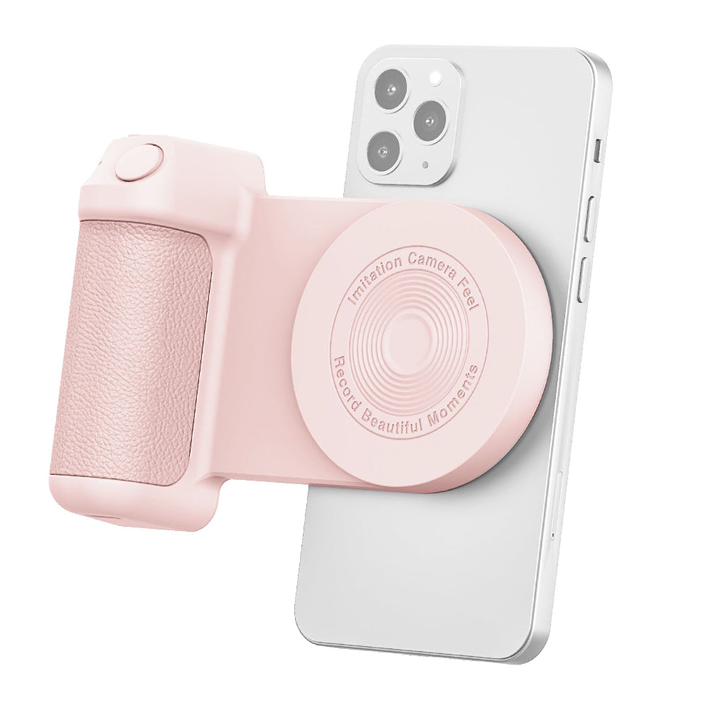 Magnetic Phone Selfie Holder Handheld Bluetooth Tabletop Charging Stand Phone Holder -Pink