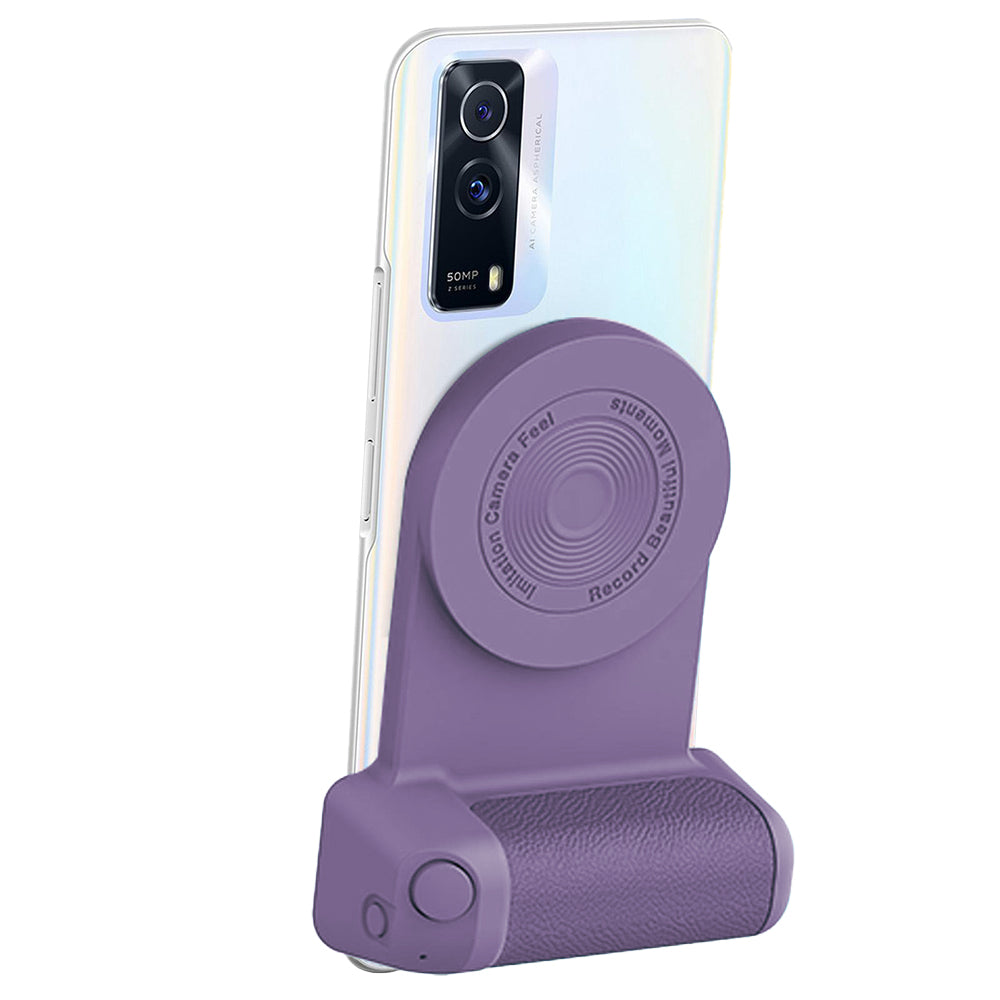 Magnetic Phone Selfie Holder Handheld Bluetooth Tabletop Charging Stand Phone Holder -Purple