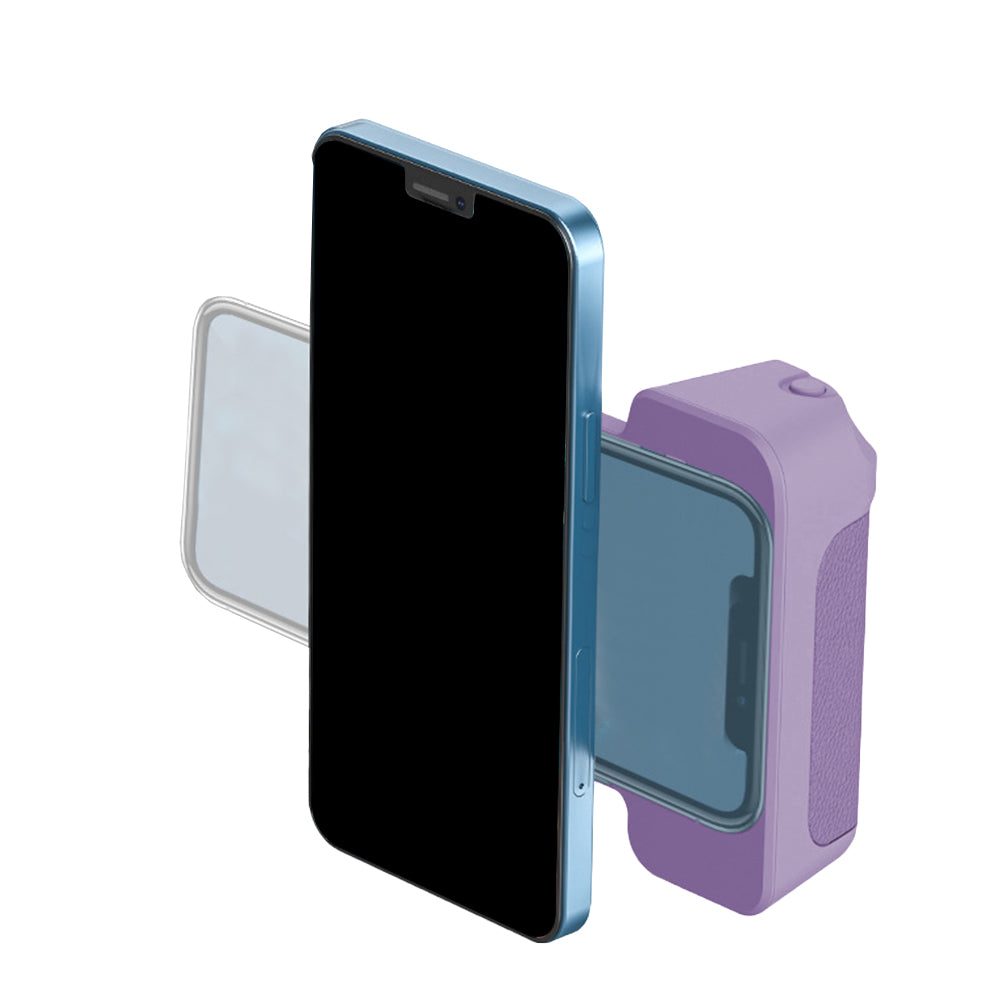 Magnetic Phone Selfie Holder Handheld Bluetooth Tabletop Charging Stand Phone Holder -Purple