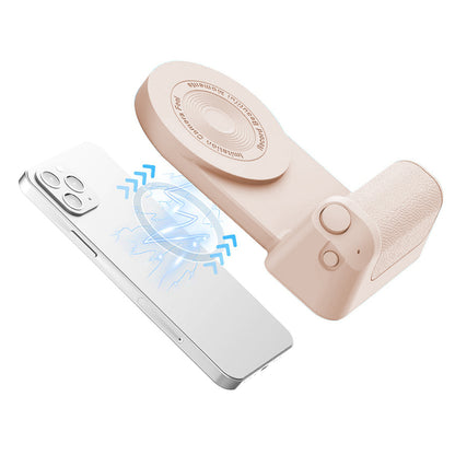 Magnetic Phone Selfie Holder Handheld Bluetooth Tabletop Charging Stand Phone Holder -Pink