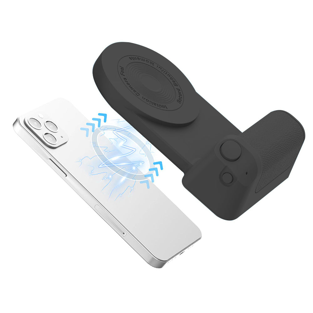 Magnetic Phone Selfie Holder Handheld Bluetooth Tabletop Charging Stand Phone Holder -Black