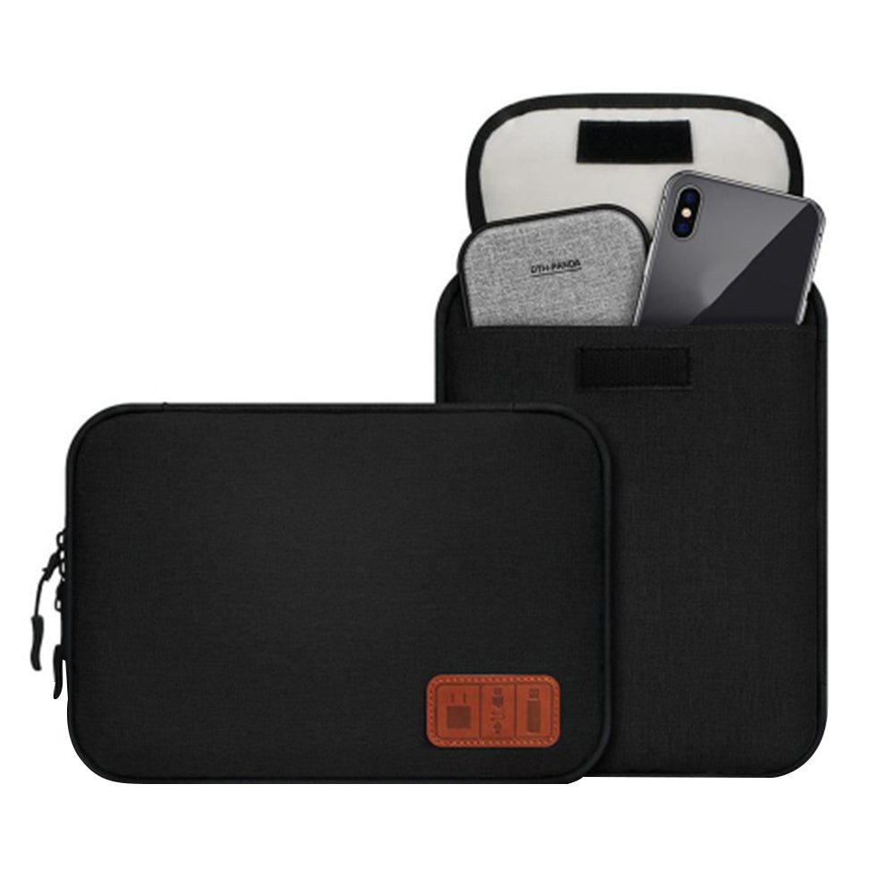 2Pcs Travel Cable Organizer Data Cable Electronics Accessories Storage Bag -Black