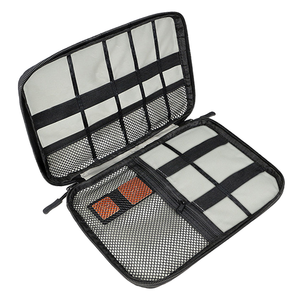2Pcs Travel Cable Organizer Data Cable Electronics Accessories Storage Bag -Black