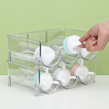 Water Bottle Organizer for Cabinet Stackable Wine Bottle Storage Stand Beer Can Holder Rack