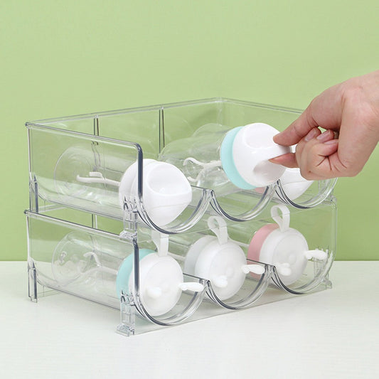 Water Bottle Organizer for Cabinet Stackable Wine Bottle Storage Stand Beer Can Holder Rack