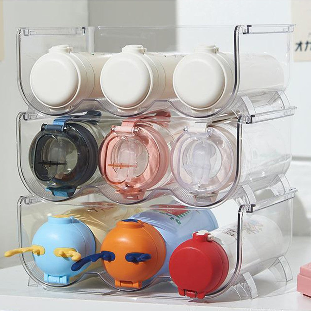 Water Bottle Organizer for Cabinet Stackable Wine Bottle Storage Stand Beer Can Holder Rack