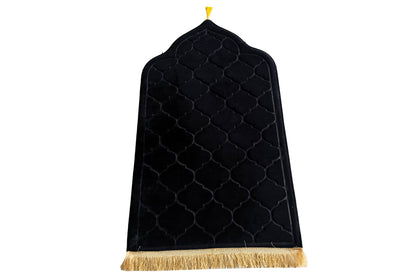 Thin Woven Cotton Praying Rug Ramadan Eid Gift-Black