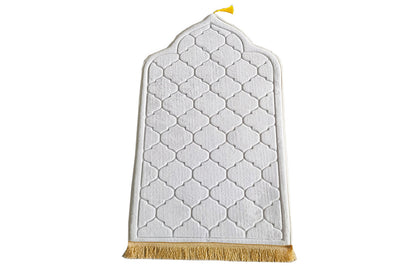Thin Woven Cotton Praying Rug Ramadan Eid Gift-White
