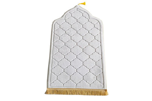 Thin Woven Cotton Praying Rug Ramadan Eid Gift-White
