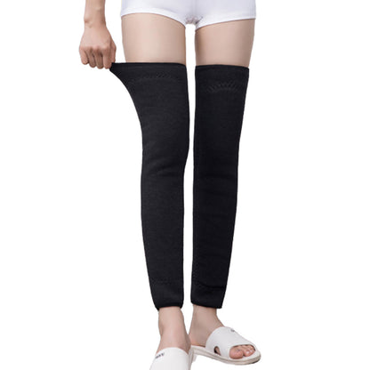 One Pair of Knee Brace Winter Warm Plush Leg Warmers Support Thermal Knee Sleeves