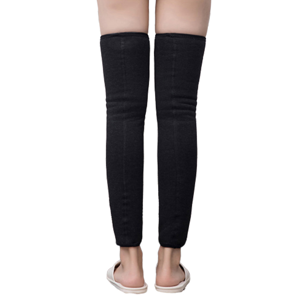 One Pair of Knee Brace Winter Warm Plush Leg Warmers Support Thermal Knee Sleeves