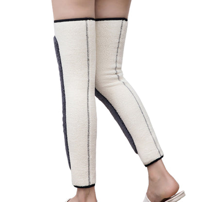 One Pair of Knee Brace Winter Warm Plush Leg Warmers Support Thermal Knee Sleeves