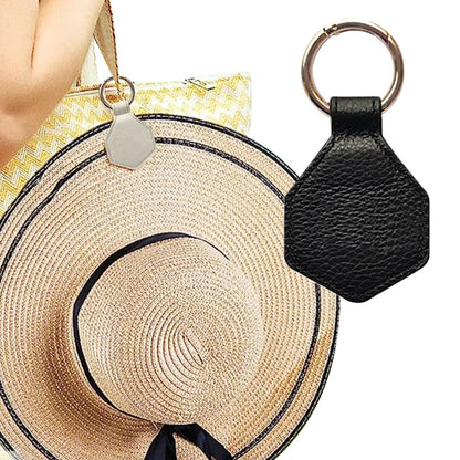 2 X Magnetic Hat Clip for Travel PU Leather Hands Free Sunhat Clip on Bag Luggage Backpack Bag Accessory