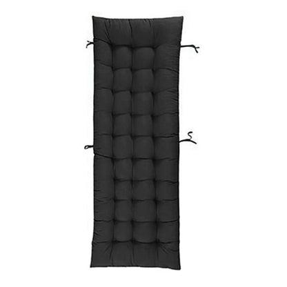 Sun Lounger Chair Cushions Chaise Seat Cushion Bench Mat Thick Padded Recliner Chair Seat Mat -Black