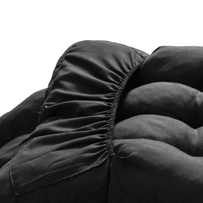 Sun Lounger Chair Cushions Chaise Seat Cushion Bench Mat Thick Padded Recliner Chair Seat Mat -Black