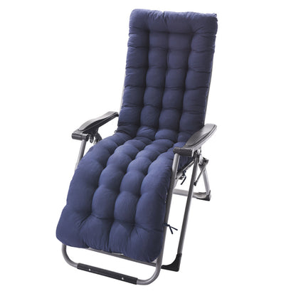 Sun Lounger Chair Cushions Chaise Seat Cushion Bench Mat Thick Padded Recliner Chair Seat Mat -Navy blue