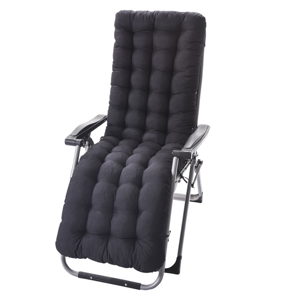 Sun Lounger Chair Cushions Chaise Seat Cushion Bench Mat Thick Padded Recliner Chair Seat Mat -Black