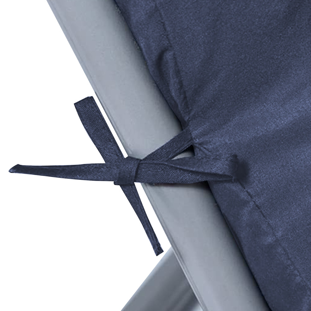 Sun Lounger Chair Cushions Chaise Seat Cushion Bench Mat Thick Padded Recliner Chair Seat Mat -Navy blue