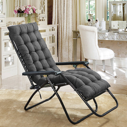 Sun Lounger Chair Cushions Chaise Seat Cushion Bench Mat Thick Padded Recliner Chair Seat Mat -Black