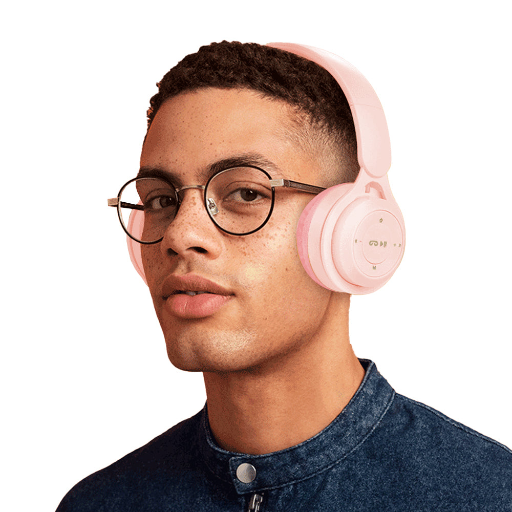 Wireless Headphones Wireless Earbuds 2pcs Y08 Wireless Headphones With Microphone Foldable Headset Bluetooth-compatible Headphone -Pink and White