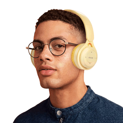 Wireless Headphones Wireless Earbuds 2pcs Y08 Wireless Headphones With Microphone Foldable Headset Bluetooth-compatible Headphone -Green and Yellow