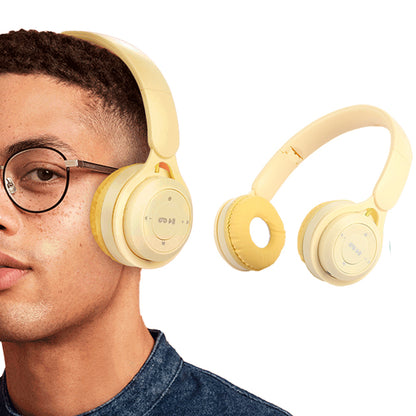 Wireless Headphones Wireless Earbuds 2pcs Y08 Wireless Headphones With Microphone Foldable Headset Bluetooth-compatible Headphone -Green and Yellow