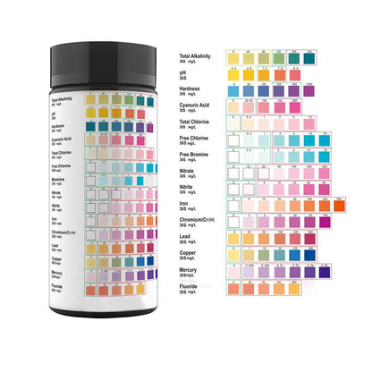 16-in-1 100-Count Pool Water Test Strips Kit Drinking Water Chemical Testing SPA Water PH Tester Paper
