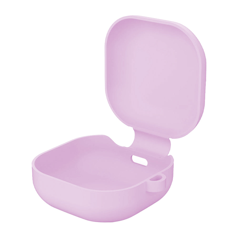 Silicone Earbuds Case Silicone Protective Case Wireless Earphone Cover for Samsung Galaxy Buds2/ Buds Live/Buds Pro with Carabiner -Pink