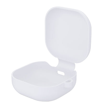 Silicone Earbuds Case Silicone Protective Case Wireless Earphone Cover for Samsung Galaxy Buds2/ Buds Live/Buds Pro with Carabiner -White