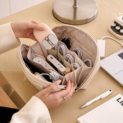 Travel Electronics Organizer Bag Tech Bag Pouch Travel USB Cable Organizer -White