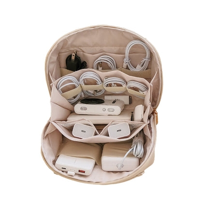 Travel Electronics Organizer Bag Tech Bag Pouch Travel USB Cable Organizer -White