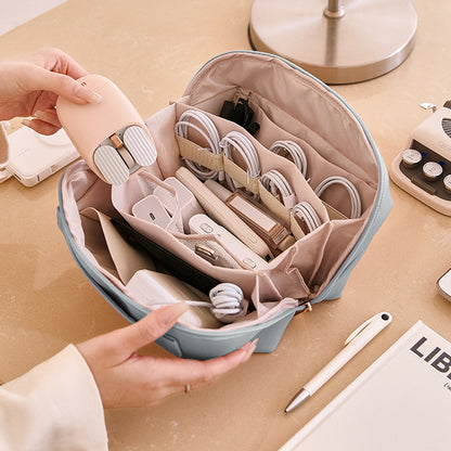 Travel Electronics Organizer Bag Tech Bag Pouch Travel USB Cable Organizer -Grey