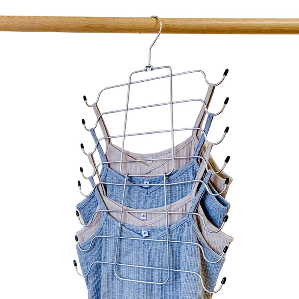 Foldable 8-Layer Tank Tops Clothes Hanger Bra Hanger Closet Organizer Hanger Space Saving