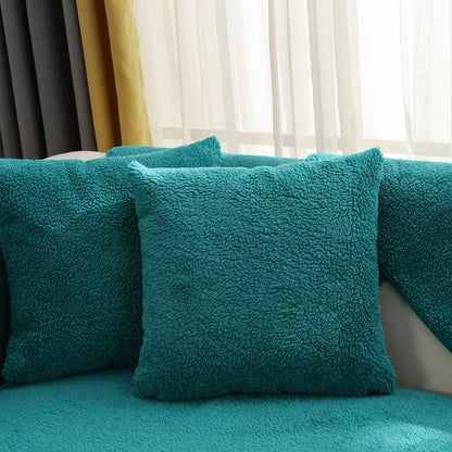 Sofa Cover Plush Sofa Cover Couch Cover Anti-slip Sofa Slipcover Furniture Protective Cover-Green