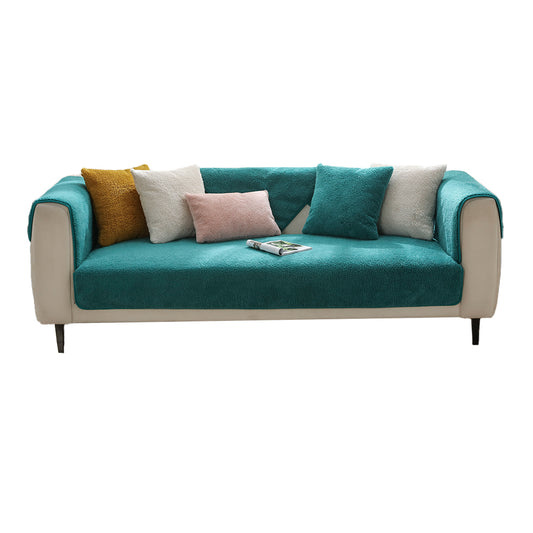 Sofa Cover Plush Sofa Cover Couch Cover Anti-slip Sofa Slipcover Furniture Protective Cover-Green