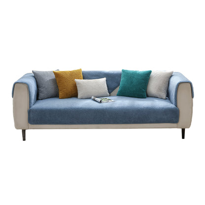 Sofa Cover Plush Sofa Cover Couch Cover Anti-slip Sofa Slipcover Furniture Protective Cover-Blue