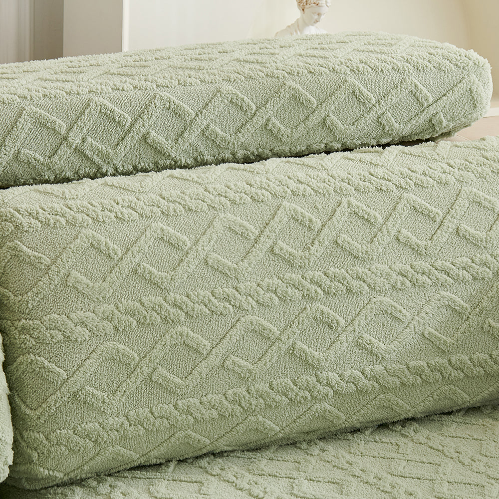 Couch Cushion Covers Stretch Sofa Seat Cover Furniture Protector Replacement Chair Cushion Slipcovers-Green
