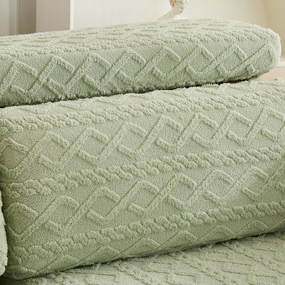 Couch Cushion Covers Stretch Sofa Seat Cover Furniture Protector Replacement Chair Cushion Slipcovers-Green