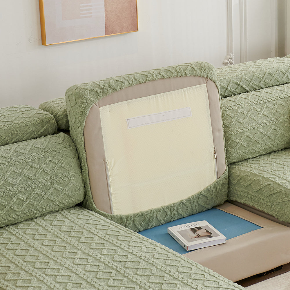 Couch Cushion Covers Stretch Sofa Seat Cover Furniture Protector Replacement Chair Cushion Slipcovers-Green