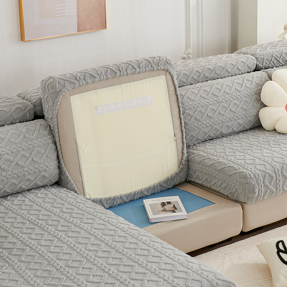 Couch Cushion Covers Stretch Sofa Seat Cover Furniture Protector Replacement Chair Cushion Slipcovers-Gray
