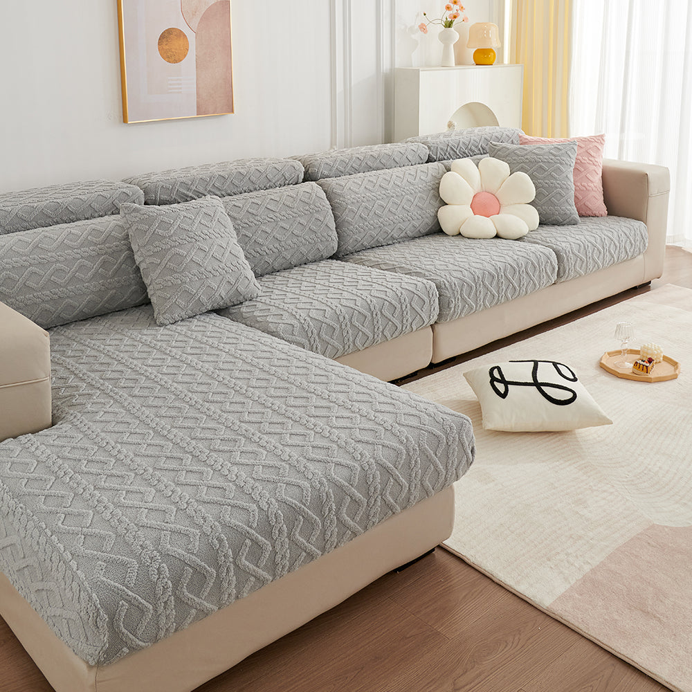 Couch Cushion Covers Stretch Sofa Seat Cover Furniture Protector Replacement Chair Cushion Slipcovers-Gray