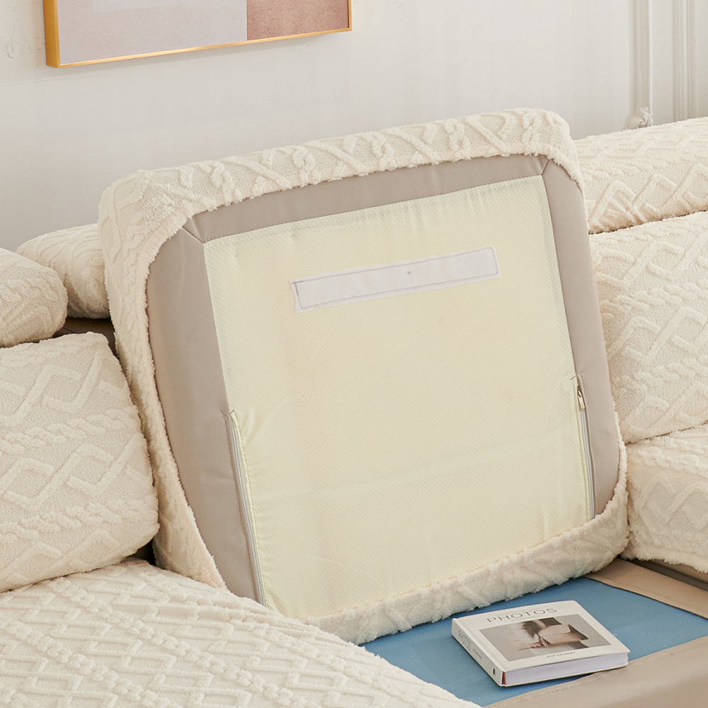 Couch Cushion Covers Stretch Sofa Seat Cover Furniture Protector Replacement Chair Cushion Slipcovers-Beige