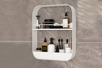 Household Essentials 2-Tier Metal Wall Mount Bathroom Storage Rack-White