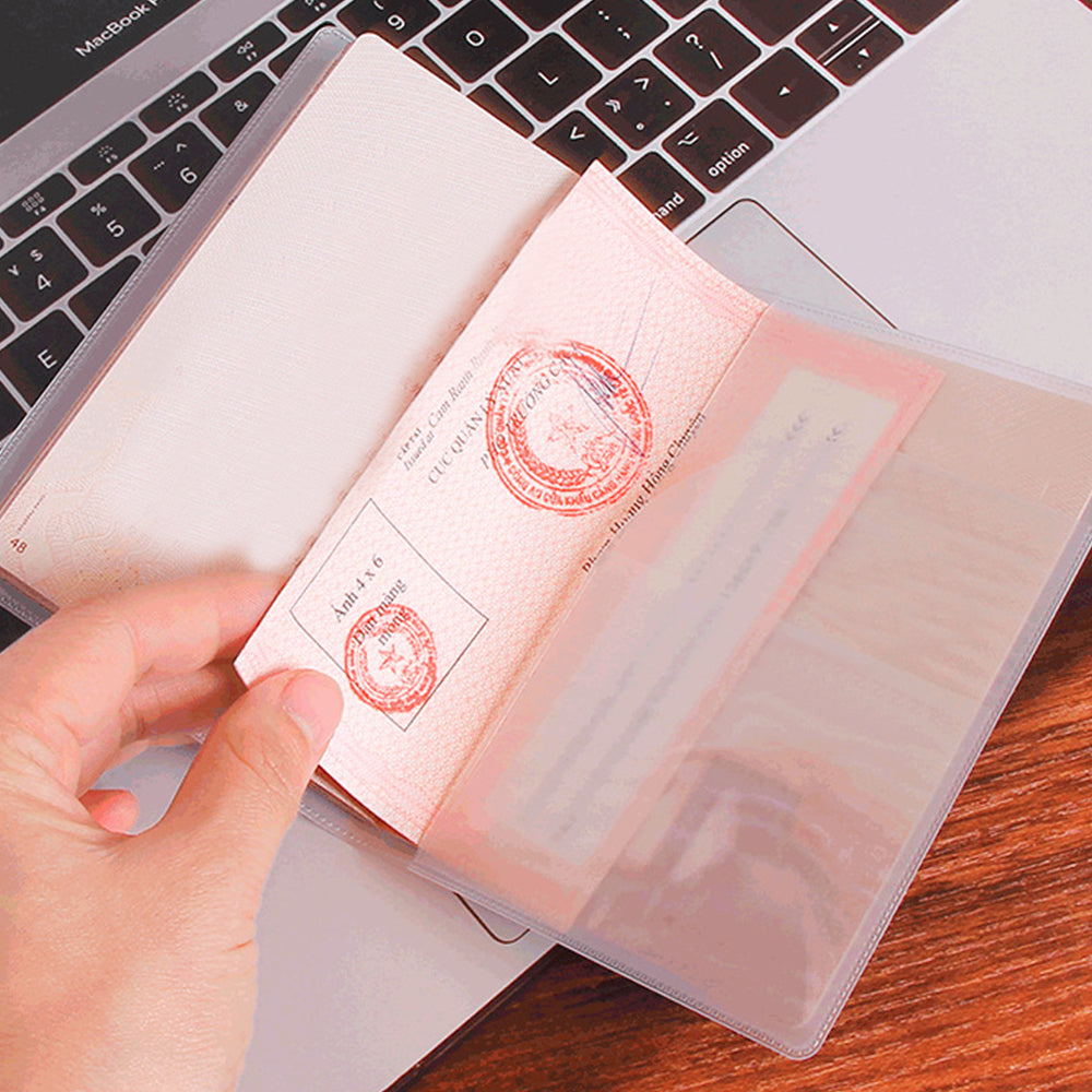 8Pcs Passport Cover Transparent Protector Travel Clear Holder Organizer Wallet