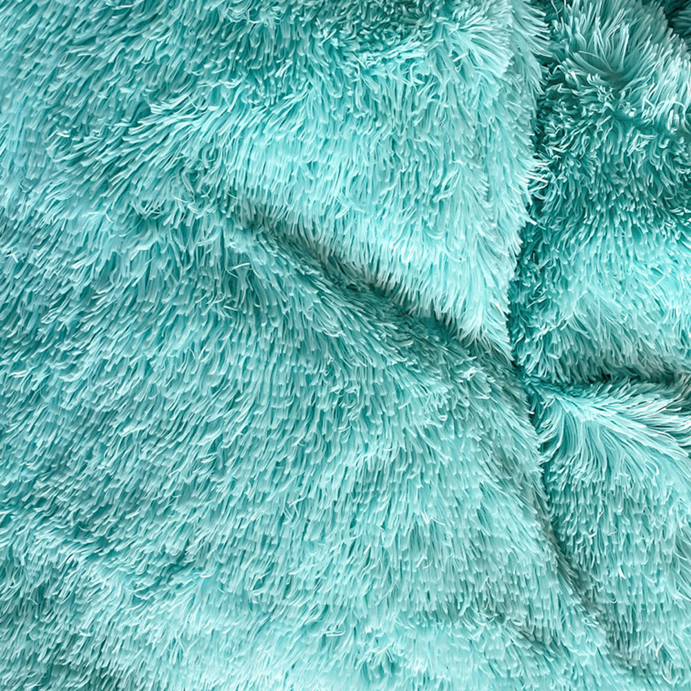 Plush Duvet Cover Set Soft Fluffy Quilt Cover Warm Durable Bedding Set -Blue