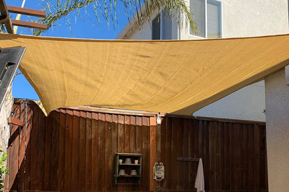 Sun Shade Sail Sand Rectangle UV Block Canopy Awning for Outdoor Patio Garden-Yellow