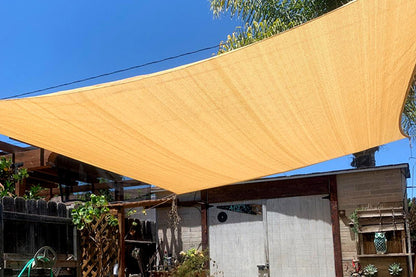 Sun Shade Sail Sand Rectangle UV Block Canopy Awning for Outdoor Patio Garden-Yellow