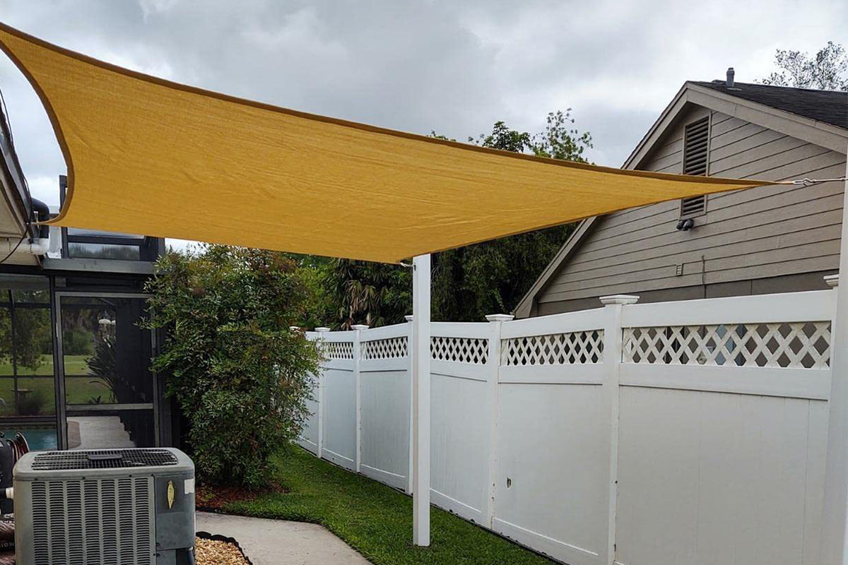 Sun Shade Sail Sand Rectangle UV Block Canopy Awning for Outdoor Patio Garden-Yellow